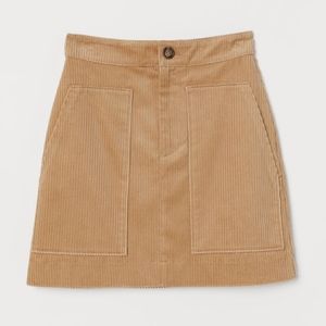 H&M Corduroy Skirt Beige Size 8US